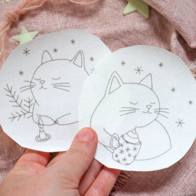 Katzen-Duo 2 Stück Stickaufkleber